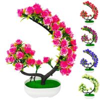 Artificial Fake Flower Potted Plant Bonsai Christmas Wedding Party Decoration Artificial Plant Bonsai Home Hotel Garden Decor