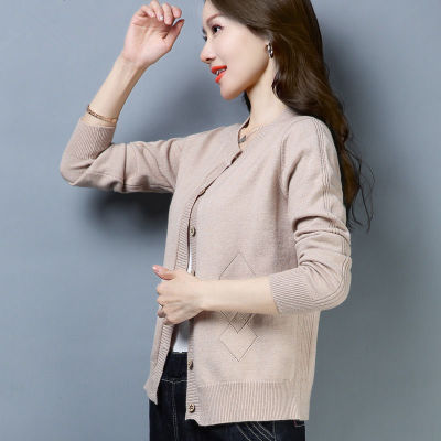 ผู้หญิงเสื้อกันหนาวสำหรับฤดูใบไม้ร่วง/ฤดูหนาว2021ใหม่เสื้อคาร์ดิแกนแบบถักผู้หญิงแฟชั่นเกาหลีเสื้อกันหนาวเข้ารูปพร้อมแจ็คเก็ตสั้น