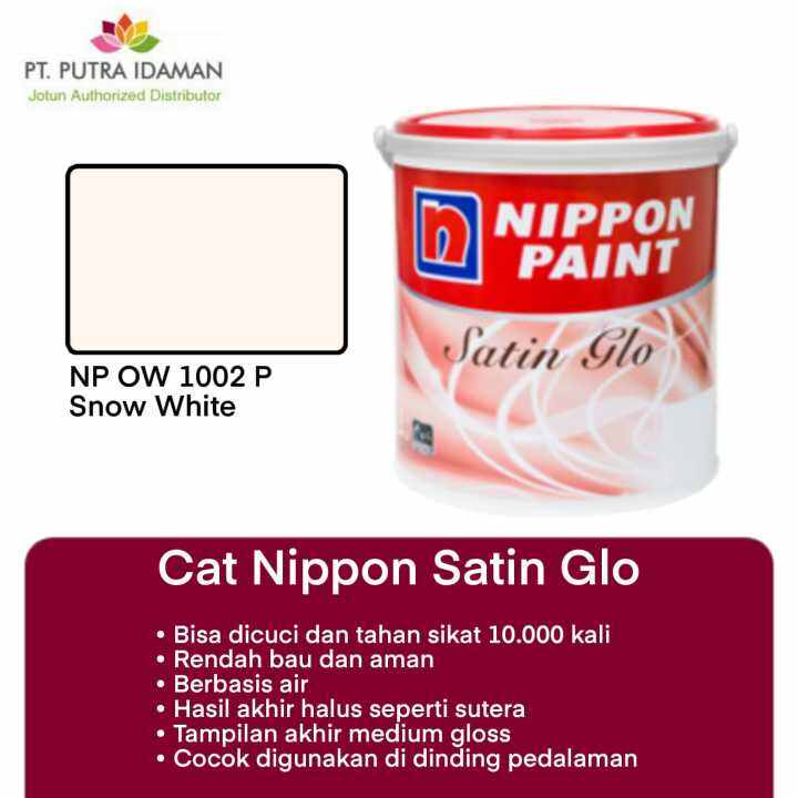 NIPPON PAINT SATIN GLO INTERIOR SNOW WHITE OW 1002P Lazada Indonesia