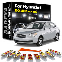 BADEYA 10ชิ้นอัตโนมัติภายในไฟ LED ชุดสำหรับ2006 2007 2008 2009 2010 2011 Hyundai สำเนียงแผนที่โดมลำต้นโคมไฟป้ายทะเบียน