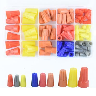 87pcs Electrical Wire Connectors Screw Terminalswith Spring Insert Twist Nuts Caps Connection Assortment Kit 4 Colors