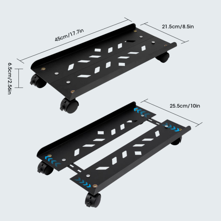 แท่นรองรับทาวเวอร์คอมพิวเตอร์โลหะตัวยึดแบบโฮสต์ล้อสากลเคลื่อนย้ายได้แท่นไม้สำหรับวางแท็บเล็ตปรับความกว้างด้านซ้ายและขวาได้ที่ยึดโทรศัพท์โฮสต์คอมพิวเตอร์-cpu-วางใต้โต๊ะแท่นรองรับทาวเวอร์พีซีเหมาะสำหรับ