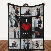 I Love You Custom Blanket with Photo Collage Text Personalized Picture Throw Blanket for Christmas Valentines Day Birthday Gift Pipe Fittings Accesso