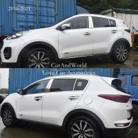 สติกเกอร์ติดเสาหน้าต่างประตูรถสแตนเลสสำหรับ Kia Sportage QL 2007-2022เสาฝาครอบช่องแอร์คอลัมน์ B/c อุปกรณ์เสริมภายนอก