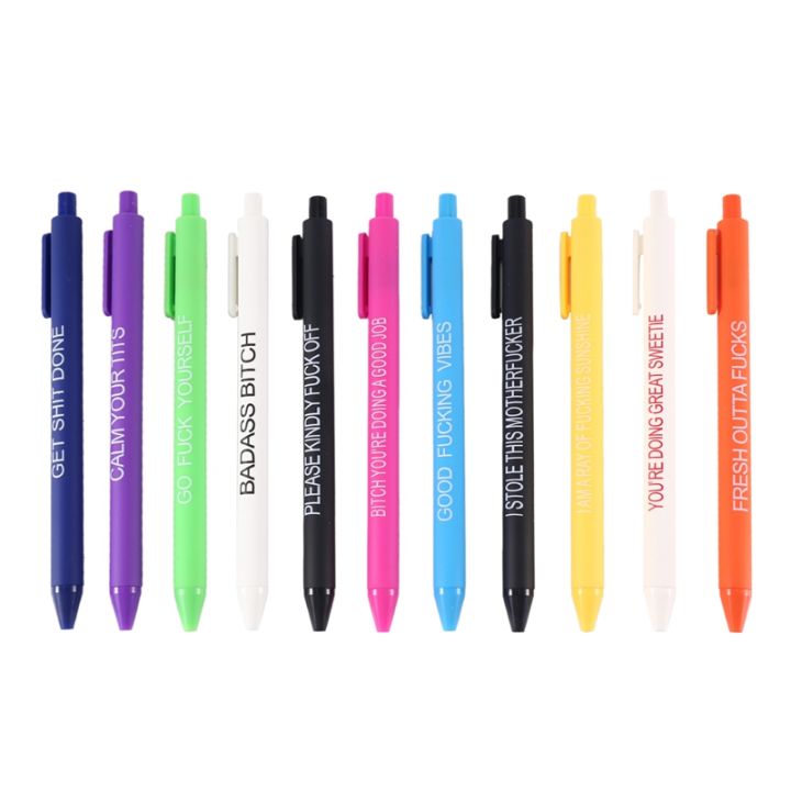5pcs Funy Ballpoint Pens Set Swear Daily Pen Dirty Cuss Pens For Each Day  Of The Week Funny Office