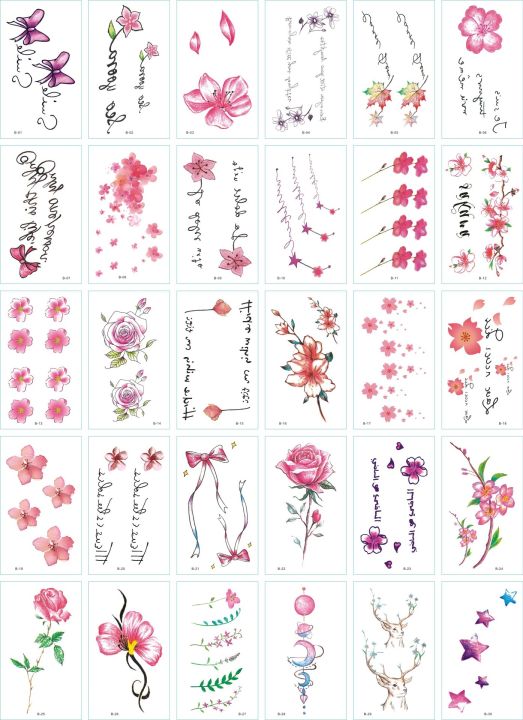 hot-dt-30pcs-stickers-flowers-small-kids-men-and-tattoos-temporary