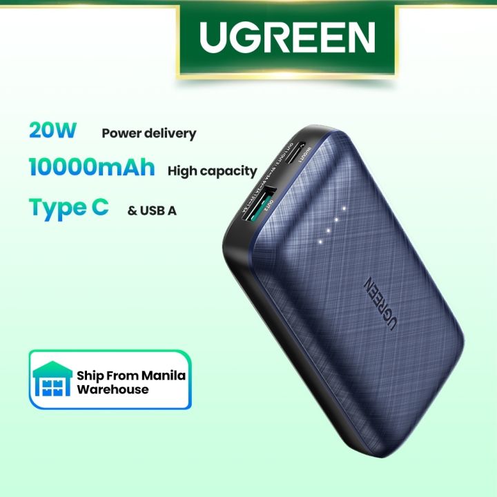 Portable power bank UGREEN Powerbank PD 20W C Portable Charger Mini Fast External Battery Pack with iPhone 13 Pro Max 12 11 Pro Galaxy S22/S21/S20 Redmi Note 10