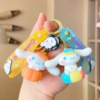 Sanrio Cartoon Kawaii Cinnamoroll Pendant Keychain Key Ring Anime Action Figures Collection Model Toys for Kids Jewelry Gifts