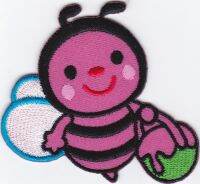 iron on patch Embroidery cute bee bumblebee 7x6.5 cm ผึ้ง ภมร  ตัวรีด เย็บติดผ้าประเทศไทย โลโก้ปัก มีกาวสำหรับรีด ตกแต่งเสื้อผ้า