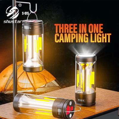 Rechargeable LED Portable Light Super Bright Flashlight Camping Light Work Light 4 Lighting Modes Waterproof Outdoor Light Power Points  Switches Save
