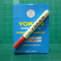 ปากกามาร์คเกอร์ โยเคน Yoken No.10 Permanent Marker กันน้ำ แห้งไว หมึกสีแดง (1กล่อง/12ด้าม) เหมาะสำหรับ เขียนผ้า พลาสติก และอื่นๆ CCHAITIP STATIONERY เครื่องเขียน อุปกรณ์สำนักงาน ออฟฟิศ
