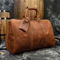 MAHEU Fashion Oli Leather Travel Hand Luggages Mens Duffle Handbags For Travelling Business Tote Bag Brand Designer Bag For Men