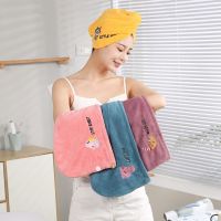 【CC】 Drying Microfiber Hair Embroidered Flowers Soft Wrap Hat Super Absorption