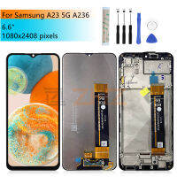 สำหรับเหมาะสำหรับ Samsung Galaxy A23 5กรัมจอแสดงผล Touch Screen Digitizer สมัชชาที่มีกรอบแผงจอแอลซีดีสำหรับเหมาะสำหรับ Samsung A236จอแอลซีดีอะไหล่