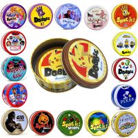 【LZ】 Spot It Pokemon Dobble Juego Pikachu Cards Game with Metal Box One Piece Doraemon Friends Party Board Game Kids Holidays Gifts