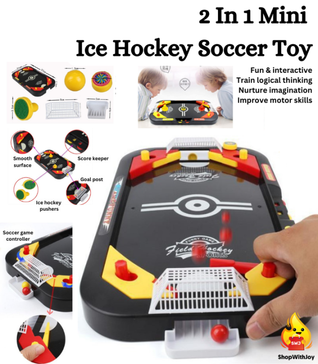 In 1 Mini Hockey Soccer Game Arcade Style Ice Hockey