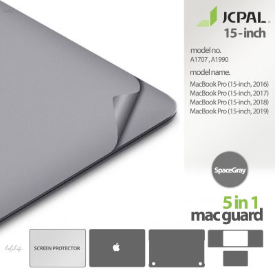 JCPAL ฟิล์มกันรอย MacBook Pro 15" MacGuard 5 in 1 [ฝาหลังจอ , ฟิมล์หน้าจอ , ที่รองมือ , Trackpad ,ฝาล่าง]สินค้าคุณภาพสูง