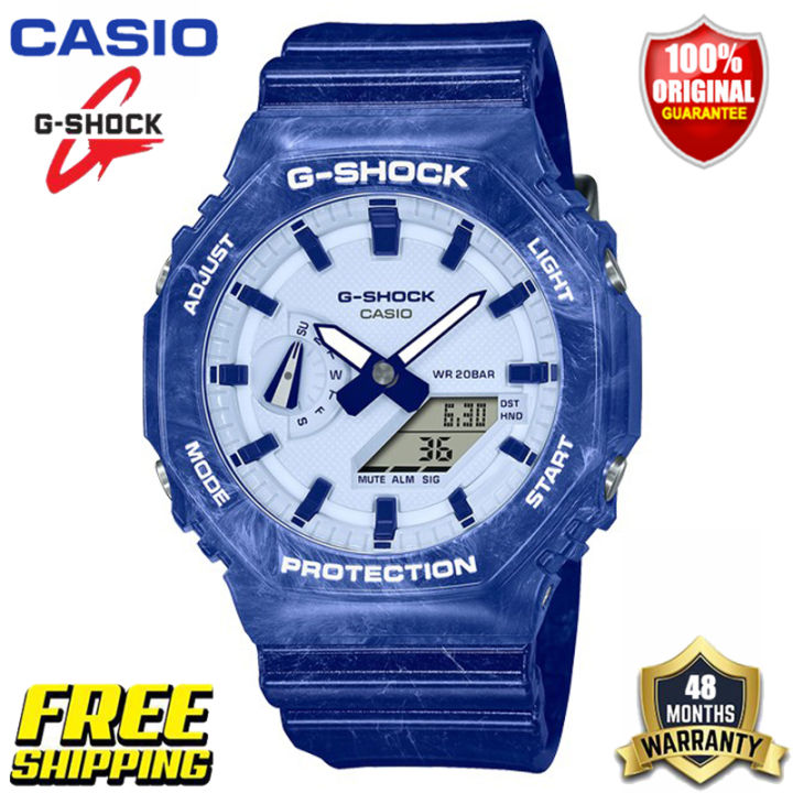 ต้นฉบับ-g-shock-ga2100-ผู้ชายกีฬานาฬิกาคู่แสดงเวลา-200-เมตรกันน้ำกันกระแทกเวลาโลก-led-แสงอัตโนมัติรับประกัน-4-ปี-ga-2100bwp-2a-100-ใหม่แท้