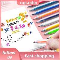 RUPANBO039392692 6ชิ้น/เซ็ตปากกาสเตอริโอ3D หลากสี3D แก้วโลหะเซรามิกคุณภาพสูงปากกาบัญชีด้วยมือสามมิติภาพวาด DIY กราฟฟิตี้ปากกานักเรียน