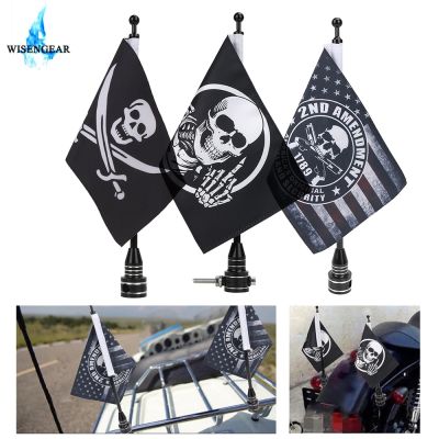 For Harley Sportster XL883 XL1200 Road King Glide FLHT Motorcycle Rear Side Mount Luggage Rack Vertical Pirate Flag Pole 3 Style
