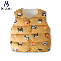 Children Down Vest Cute Cartoon Printing Warm Waistcoat Top Outdoor Kids Sleeveless Jacket For Boys Girls【fast】