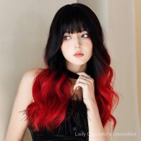 [0727]YWQJ-JF Wig Womens Long Hair Big Wave Full Top Wig Haiwang Red Gradient Full-Head Wig Online Influencer Fashion Headgear TJQL shzt