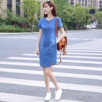 Korean Plus Size Denim Dress For Women Summer Dress  Casual With Button Pocket Sexy Mini Jeans Dress 3xl 4XL BOodinerinle