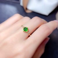 Simple Emerald Diamond Gold Stainless Steel ashion Jewelry Wedding Rings