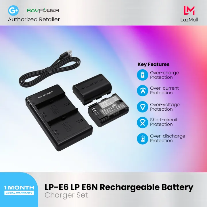 Ravpower Lp E6 Lp E6n Rechargeable Battery Charger Set Lazada Ph