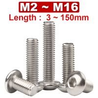 Screw M10 304 Stainless Steel Kepala Bulat Hexagon Soket Sekrup Pan Kepala Baut Setengah Bulat Cangkir Kepala Jamur Sekrup 2 50 Buah