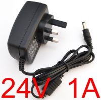 1PCS 24V1A AC 100V-240V Converter Adapter DC 24V 1A 1000mA Power Supply 24W UK Plug 5.5mm x 2.1-2.5mm