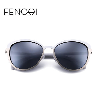 FENCHI Sunglasses Women Polarized Cat Eye Sun Glasses Mirror Metal Vintage Brand Designer Eyewear Oculos Feminino De Sol