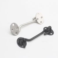 Stainless Steel Cabin Hook Eye Shed Gate Door Latch Silent Holder Window Cabin Hook and Eye Latch Lock Shed Gate Door Hardware Locks Metal film resist