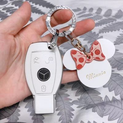 YCHIC TPU + PC Benz Key Cover,Benz โลหะผสมจี้พวงกุญแจ,ที่ใส่กุญแจ,แหวนพวงกุญแจ,Keyfob เคสสำหรับ Mercedes Benz GCL260เกิล/ A200/LC200/LA180