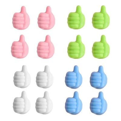 16Pcs Multifunctional Thumb Wall Hook Silicone Thumb Wall Hook Creative Self Adhesive for Storing Data Cables/Earphones