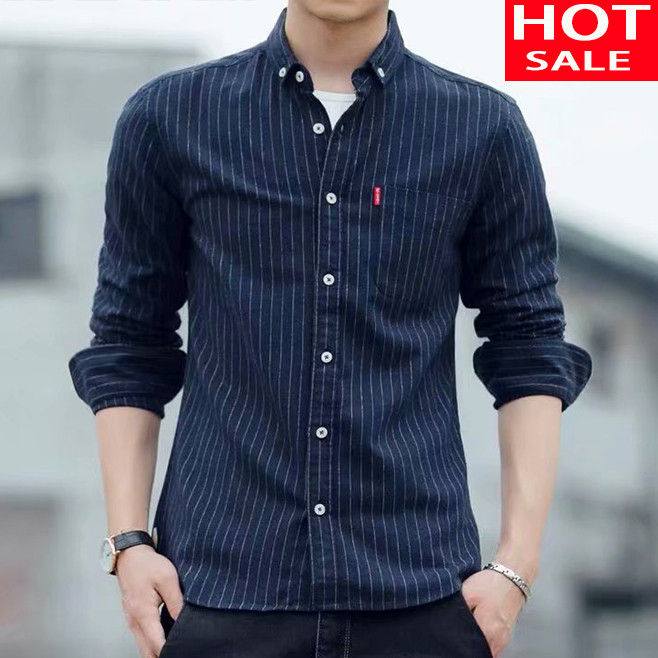 Polo Shirt For Men Long Sleeves Polo For Men Fashion Korean Stripe