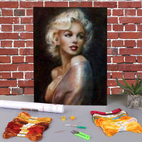 Marilyn Monroe Printed 11CT Cross Stitch Kit DIY Embroidery DMC Threads Knitting Painting Hobby Sewing For s Decor