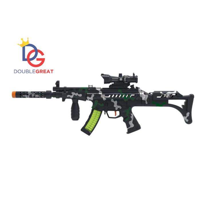 Pistol military Baterai Sniper Bergetar Lampu Dan Suara Tembakan ada