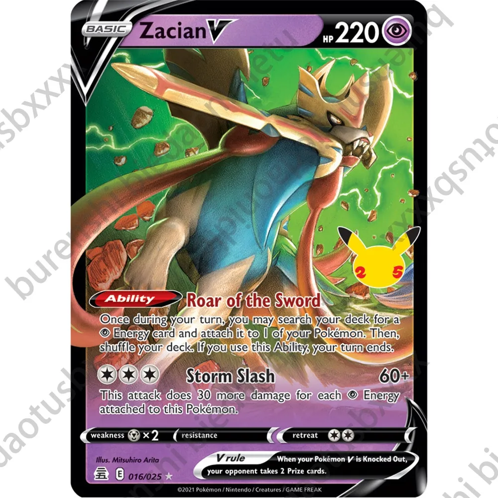 cw】 In Stock! Pokemon 25Th Anniversary Series V Max Cards Anime DIY Flash  Card Pikachu Charizard Games Collection Cards Toys Gifts 