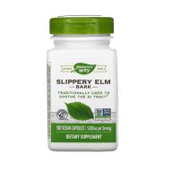 [ สลิปเปอรี่เอล์ม ]  - Natures Way, Slippery Elm Bark, 400 mg x 100 แคปซูล  (Vegan Capsules)