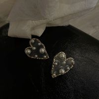 Westwood Vivian S925 Silver Needle Earrings Rainie Yang Same Love Love Pearl Stud Earrings Super Fairy Heart Shaped Versatile Earrings Transparent Earrings 2023 Imported