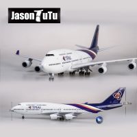 JASON TUTU 47cm Resin Diecast 1:160 Scale THAI Boeing b747 Plane Model Airplane Model Aircraft Planes with Light &amp; Wheel