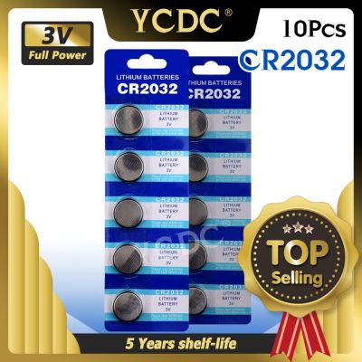 【Big savings】 YCDC 10Pcs Cr2032ปุ่ม5004LC ECR2032 CR2032 DL2032 3V Li-Ion เหรียญสำหรับนาฬิกาเมนบอร์ดของเล่น