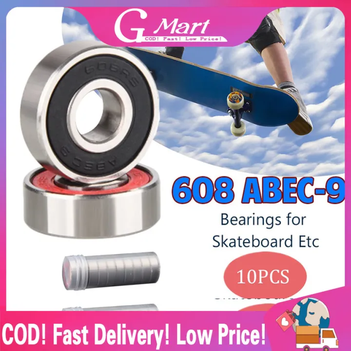 【10Pcs/Box】ABEC9 608 2RS Inline Roller Skate Wheel Bearing 8x22x7mm shaft Bearing Antirust
