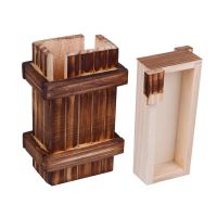 Wooden Vintage Puzzle Box with Secret Drawer Wood Drawer Magic Compartment Brain Teaser Educational Toys Children Gift Puzzles