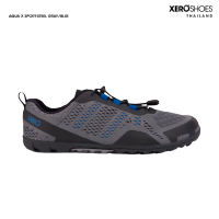 XERO SHOES Barefoot shoe รองเท้าผ้าใบรุ่น AQUA X SPORT ผู้ชาย สี Steel Gray / Blue รองเท้าเทรล ลุยน้ำ ARM-SGB