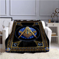 Selimut cetakan freemason Freemasonry flannel bernafas selimut hangat perjalanan piknik menonton TV lelah selimut cuci Z 1312