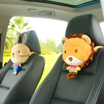 Cute Car Neck Pillow Cartoon Animal Headrest Travel Rest Cushion