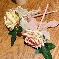 เครื่องเขียนสำนักงานนักเรียนแห้งเร็วหัวใจแบบใหม่สำหรับเด็กผู้หญิง DAODOU5ของขวัญสำหรับครูดอกไม้เทียมปากกาเขียนดอกไม้ปากกาลงชื่อปากกาเจลปากกาลูกลื่นลายดอกไม้กุหลาบ