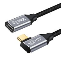 Type-C Extension Cable Cord 100W Right Angle Bend 90 Degree USB-C3.1 Male to Female Data Line Type-C Extension Wire